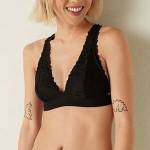 Pink Victoria’s Secret Lace Halter Strappy Back Bralette